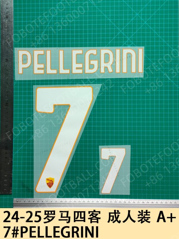 Roma 2024-25 2nd Away Nameset for Football Shirt Any Name & Number