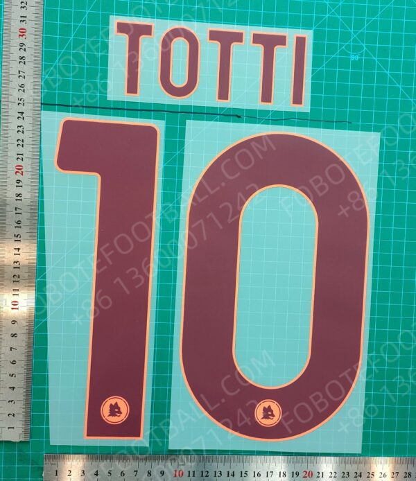 Roma 2024-25 Away Nameset for Football Shirt Any Name & Number - Image 2