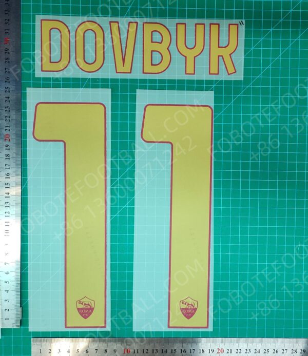 Roma 2024-25 Home Nameset for Football Shirt Any Name & Number - Image 3