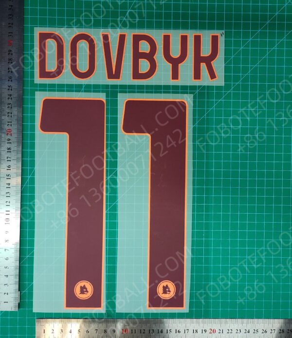 Roma 2024-25 Away Nameset for Football Shirt Any Name & Number - Image 3