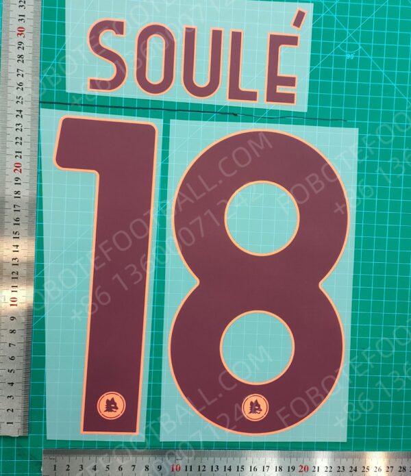 Roma 2024-25 Away Nameset for Football Shirt Any Name & Number - Image 4