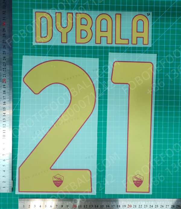 Roma 2024-25 Home Nameset for Football Shirt Any Name & Number - Image 5