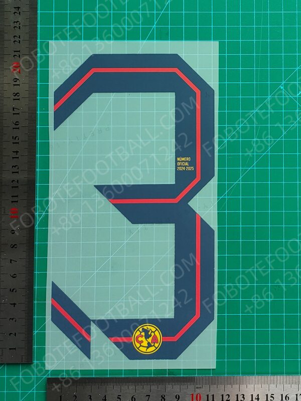 Club América 2024-25 Home Nameset for Football Shirt Any Name & Number - Image 11