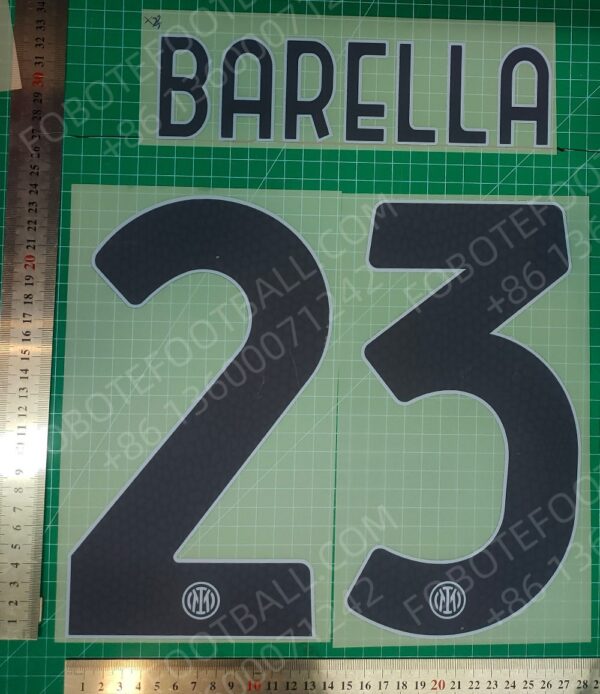 Inter Milan 2024-25 Away Nameset for Football Shirt Player Name