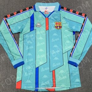 96/97 Barcelona Away Retro Football Jersey Long sleeves