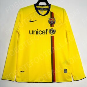 08/09 Barcelona Away Retro Football Jersey Long sleeves