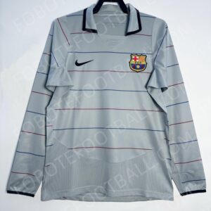 03/04 Barcelona Away Retro Football Jersey Long sleeves