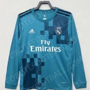 17/18 Real Madrid 2nd Away Retro Football Jersey Long sleeves