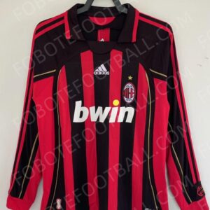 06/07 AC Milan Home Retro Football Jersey Long sleeves