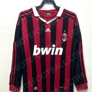 09/10 AC Milan Home Retro Football Jersey Long sleeves
