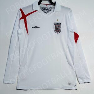 2006 England Home Retro Football Jersey Long sleeves