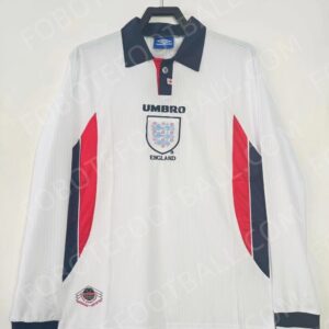 1998 England Home Retro Football Jersey Long sleeves