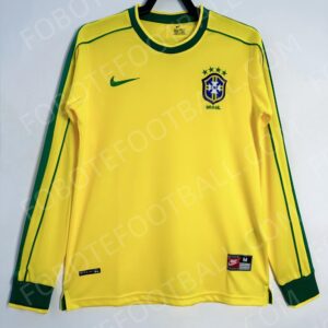 1998 Brazil Home Retro Football Jersey Long sleeves