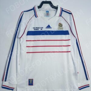 1998 France Away Retro Football Jersey Long sleeves