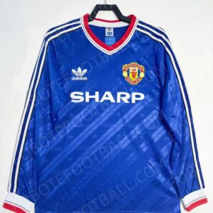 86/88 Manchester United 2nd Away Retro Football Jersey Long sleeves