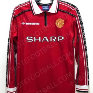 98/99 Manchester United Home Retro Football Jersey Long sleeves