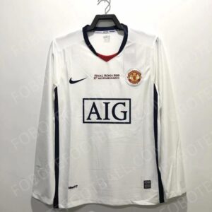 08/09 Manchester United UEFA Away Retro Football Jersey Long sleeves