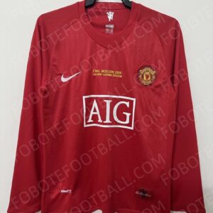 07/08 Manchester United UEFA Home Retro Football Jersey Long sleeves