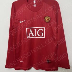 07/08 Manchester United Home Retro Football Jersey Long sleeves
