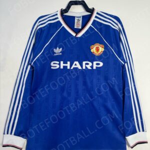 88/90 Manchester United 2nd Away Retro Football Jersey Long sleeves