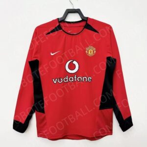 02/04 Manchester United Home Retro Football Jersey Long sleeves