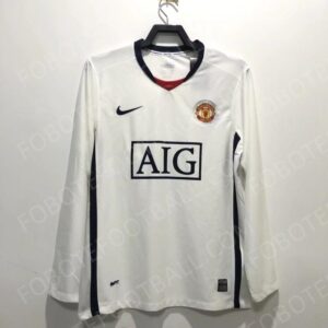 08/09 Manchester United  Away Retro Football Jersey Long sleeves