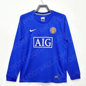 08/09 Manchester United  2nd Away Retro Football Jersey Long sleeves
