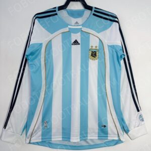 2006 Argentina Home Retro Football Jersey Long sleeves