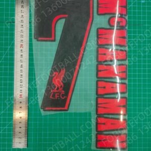 Liverpool 96/97 Away Retro Player Nameset Printing Flock