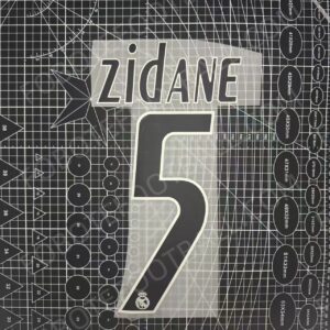 2005-06 Real Madrid Home Name Number Set #5 ZIDANE