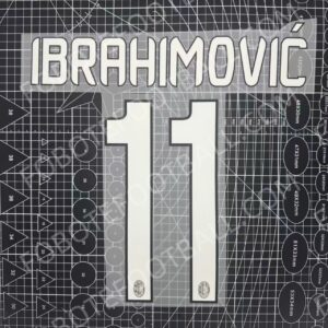 2013-14 AC Milan Home Name Number Set #11 IBRAHIMOVIC