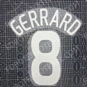 2008-10 Liverpool Home Name Number Set #8 GERRARD UEFA