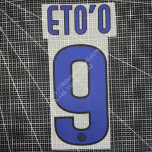 2009-11 Inter Milan Away Name Number Set #4 #9 #10 #22