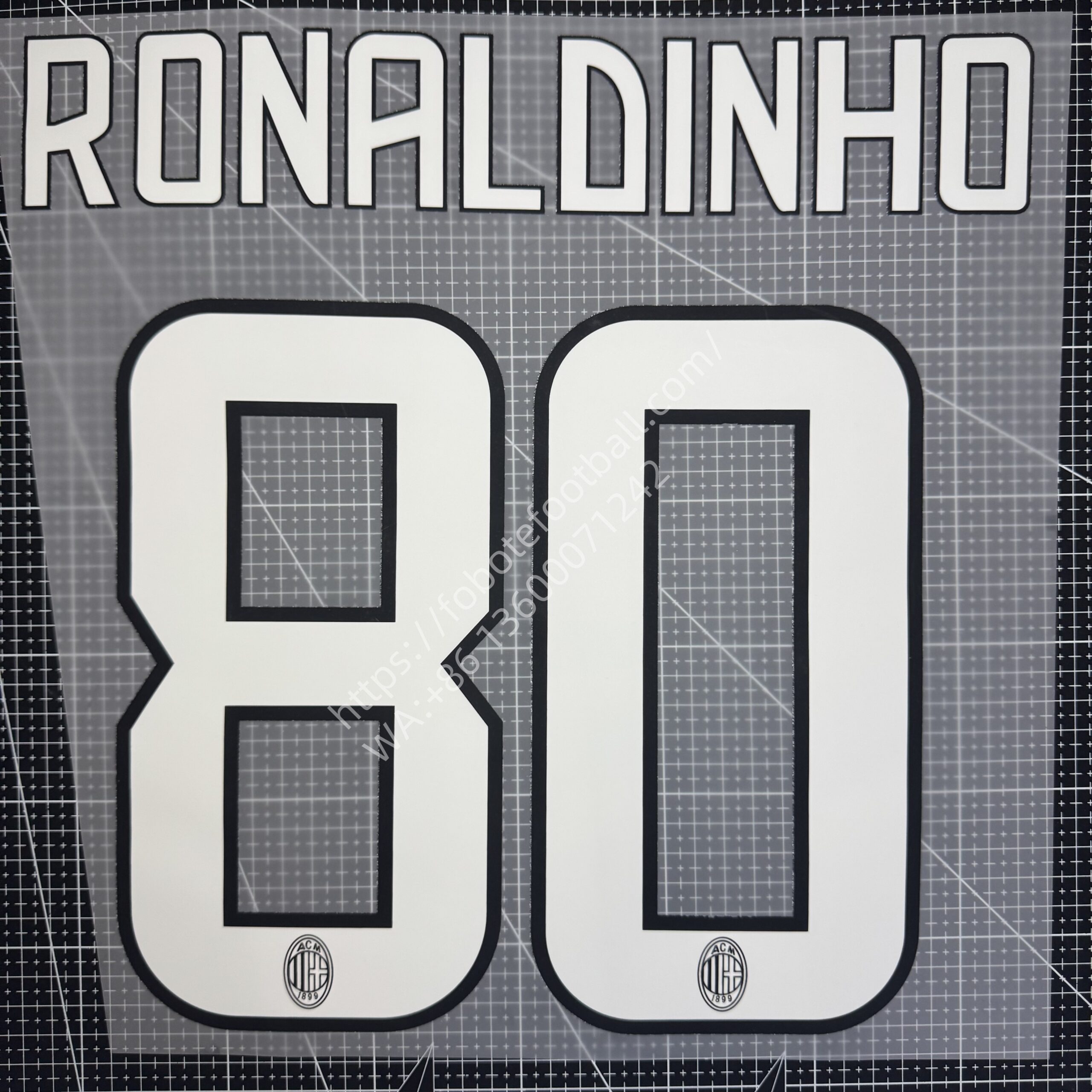 2008-09 AC Milan Home Name Number Set - Image 4