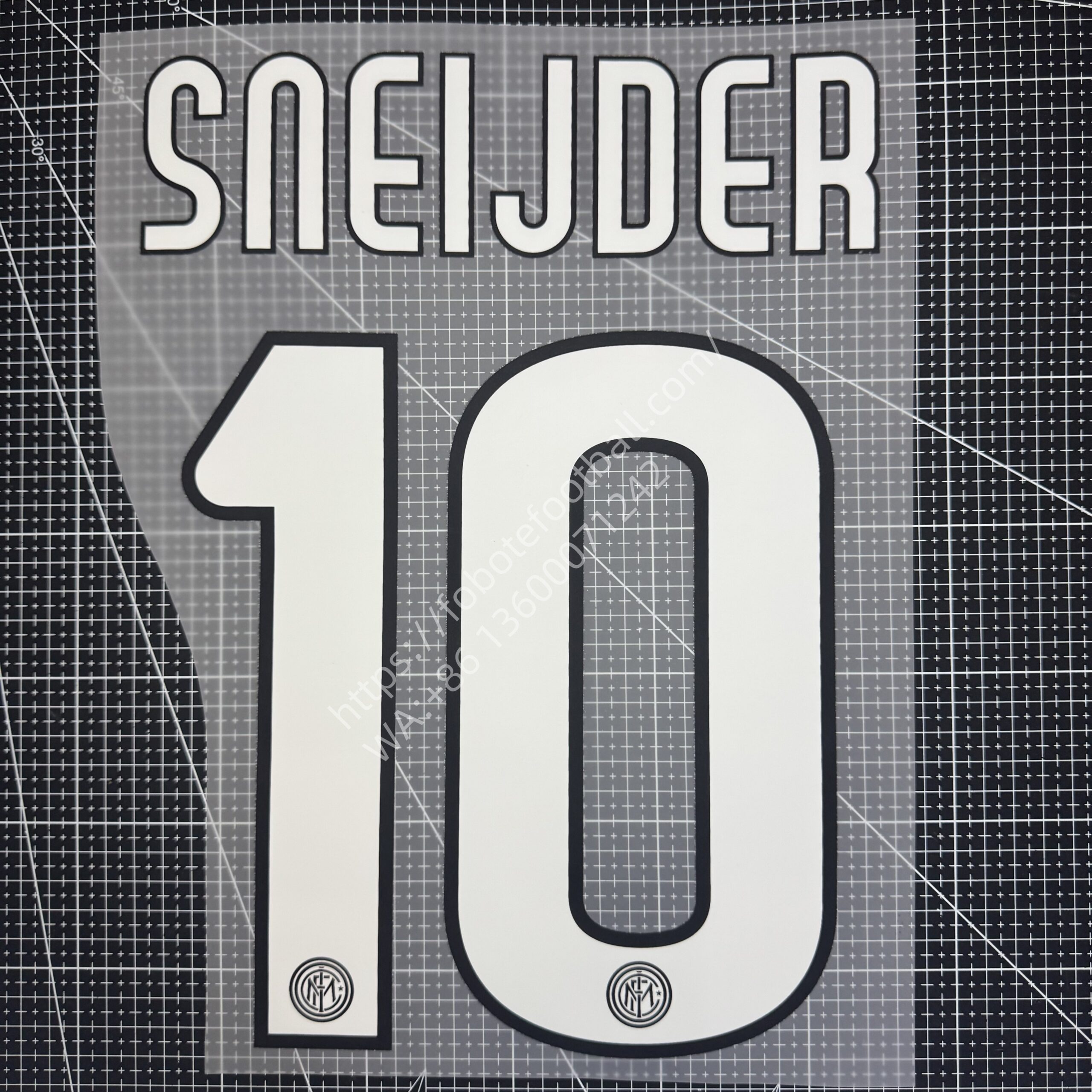 2009-11 Inter Milan Home Name Number Set #10 #22