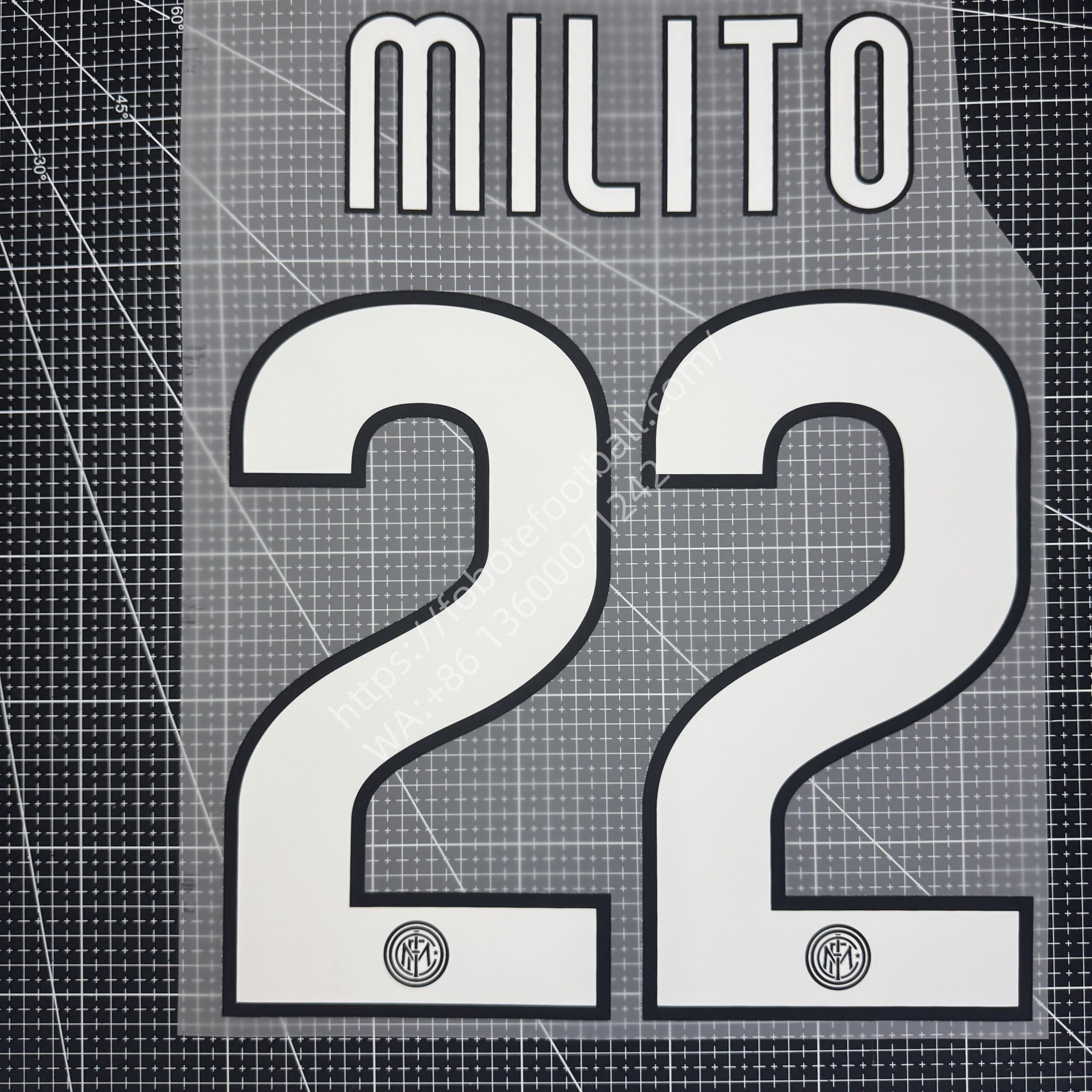 2009-11 Inter Milan Home Name Number Set #10 #22 - Image 2