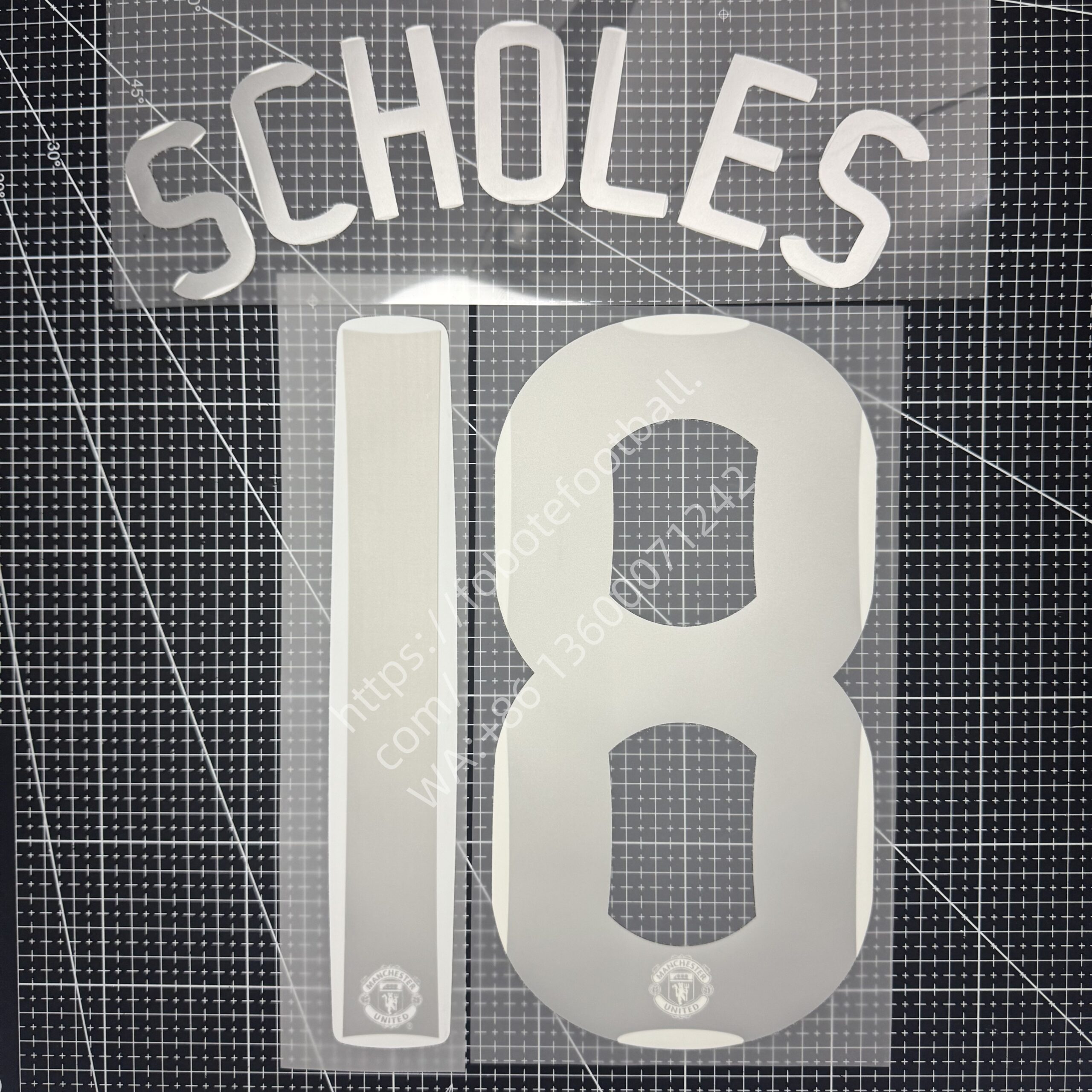 2007-08 Manchester United Home Name Number Set Champions - Image 3