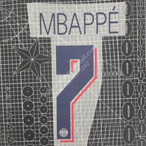 2019-20 PSG Paris Third Name Number Set # 7 MBAPPE UCL