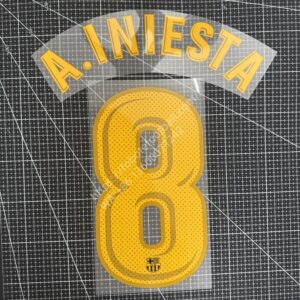 2017-2018 Barcelona Home Name Number Set #8 A. INIESTA